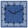 thumbnail image 1 of Navy Blue Geometric Wooden Wall Clock Silent Non Ticking, White Greek Key Design Burlap Modern Art Square Wall Clocks Battery Operated, Decor Clock for Home Office, Living Room, Kitchen, 10 Inch, 1 of 9