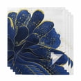 thumbnail image 1 of Navy Blue Gold Cloth Napkins, Abstract Line Art Troditional Ink Painting Washable and Reusable Dinner Napkins Set of 4, Table Napkin for Kitchen Party Birthday Wedding Hotel Housewarming 20"x20", 1 of 8