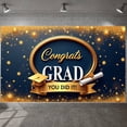 thumbnail image 1 of Navy Blue & Gold Congrats Grad Banner Golden Star Graduation Backdrop Glittery Graduation Display for Graduation Parties Campus Celebrations Photo Shoots, 1 of 8