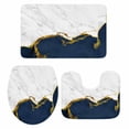 thumbnail image 1 of Navy Blue Gold Marble Bath Mat 3 Piece Bathroom Rug Set, Modern Abstract Marble Crack Texture Non Slip Bath Rug Contour Mat and Toilet Lid Cover, Absorbent Shower Mats Soft Bath Rugs and Mats Sets, 1 of 8