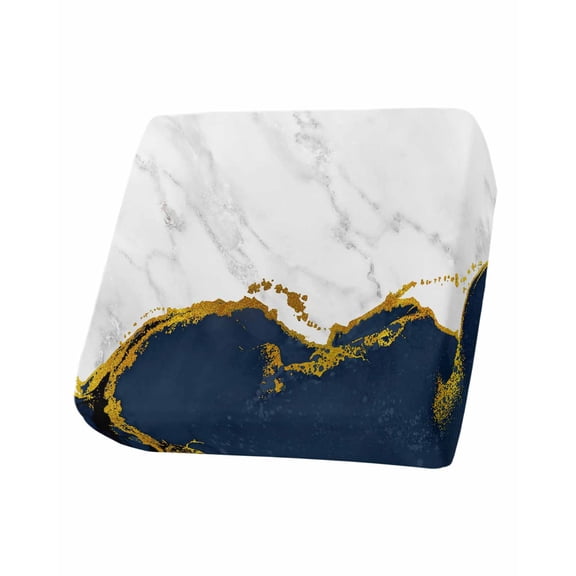 Navy Blue Gold Marble Couch Cushion Covers Stretch, Washable Sofa Seat Covers Individual Seat Cushion Sofa Slipcovers Modern Abstract Marble Crack Texture Couch Cover Furniture Protector S-1PCS