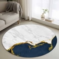 thumbnail image 1 of Navy Blue Gold Marble Round Area Rug 4ft, Modern Abstract Marble Crack Texture Washable Non-Slip Circle Rugs for Bedroom Living Room Kitchen, Soft Non Shedding Circle Carpet for Dining Room Dorm, 1 of 9
