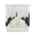 thumbnail image 1 of Navy Blue Gold Marble Swag Valances for Windows, Modern Abstract Marble Crack Texture Rod Pocket Sheer Valances for Windows, Swag Toppers Light Filtering for Kitchen Living Room 2 Panels 36''x36'', 1 of 6