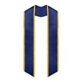 thumbnail image 1 of Endea Graduation Navy Blue/Gold Plain Graduation Stole with Trim Color  Angled End, 1 of 9