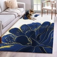 thumbnail image 1 of Navy Blue Gold Runner Rug 2.7x5 FT,Non Slip Entryway Carpet,Abstract Line Art Troditional Ink Painting Washable Soft Floor Carpet Entrance Mat Non-Shedding Throw Rug for Hallway Laundry Room Bedside, 1 of 9