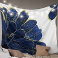 thumbnail image 1 of Navy Blue Gold Tapestry for Bedroom Wall Hanging Tapestry, Abstract Line Art Troditional Ink Painting Ceiling Backdrop Tapestries Poster Blanket Wall Decor for Teens Room Living Room Dorm 59" x 79", 1 of 8