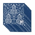 thumbnail image 1 of Navy Blue Gourd Cloth Napkins, Modern Abstract Art Floral Washable and Reusable Dinner Napkins Set of 8, Table Napkin for Kitchen Party Birthday Wedding Hotel Housewarming 20"x20", 1 of 9