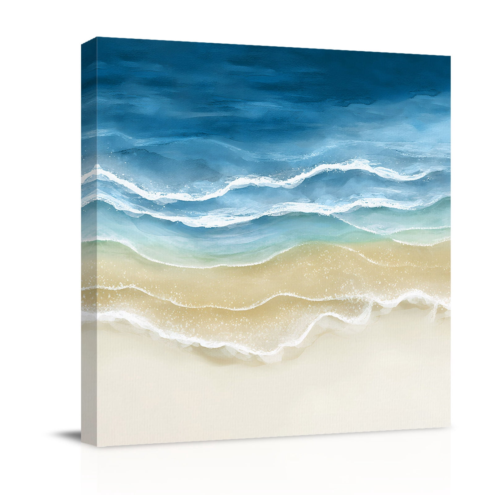 Navy Blue Gradient Beach Canvas Wall Art for Living Room, Abstracts ...