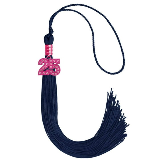 Endea Graduation Navy Blue Graduation Tassel with Pink Bling Charm