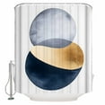 thumbnail image 1 of Navy Blue Gray Abstract Art Shower Curtains for Bathroom Waterproof Fabric Bath Curtains Decor Bath Tub Curtain Geometric Contemporary Luxury Decorative Shower Curtain Sets with 12 Hooks, 72x72 Inch, 1 of 6