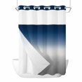thumbnail image 1 of Navy Blue Gray Ombre No Hook Shower Curtain with Snap in Liner, Modern Gradient Abstract Art Double-Layer Waterproof Fabric Shower Curtains for Bathroom Hotel Bathtub, Mesh Top 60"x72", 1 of 9