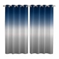 thumbnail image 1 of Navy Blue Gray Ombre Kitchen Curtains 63 Inch Length, Modern Gradient Abstract Art Grommet Top Bedroom Living Room Curtains, Light Filtering Cafe Curtain Drapes 2 Panels Set 84''x63'', 1 of 9