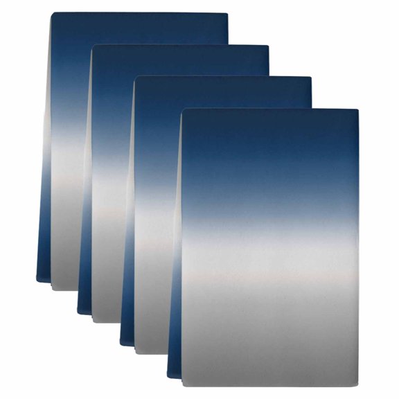 Navy Blue Gray Ombre Kitchen Towels Set of 4, Modern Gradient Abstract Art Soft Microfiber Dish Towels, Absorbent Quick-Dry Washable Dishcloths for Kitchen Cleaning, Drying Dishes, 18x28 Inches