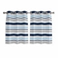 thumbnail image 1 of Navy Blue Gray Striped Kitchen Curtains Window Panels, Farmhouse Stripes Modern Abstract Art Insulated Window Treatment Curtain, Grommet Curtains for Bedroom/Living Room/Bathroom, 2 Piece 42"Wx45"L, 1 of 8