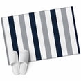 thumbnail image 1 of Navy Blue Gray Striped Large Area Rugs for Bedroom Living Room, Soft Non Slip Carpet Bedside Rug, Farmhouse Stripe Art Rectangular Floor Cover Kitchen Accent Rug 2'x3' for Dining Room/Office, 1 of 9