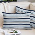 thumbnail image 1 of Navy Blue Gray Striped Pillow Covers 24"x36", Farmhouse Stripes Modern Abstract Art Soft Brushed Microfiber Breathable Throw Pillow Covers, Pillowcase with Zipper for Couch Sofa Bedroom Living Room, 1 of 9