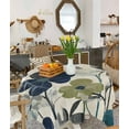 thumbnail image 1 of Navy Blue Green Floral Tablecloth Square Table Cloth 60x60 , Waterproof Tablecloth Outdoor Table Cloth, Vintage Botanical Leaves Washable Table Cover for Kitchen Dining Party, 1 of 8