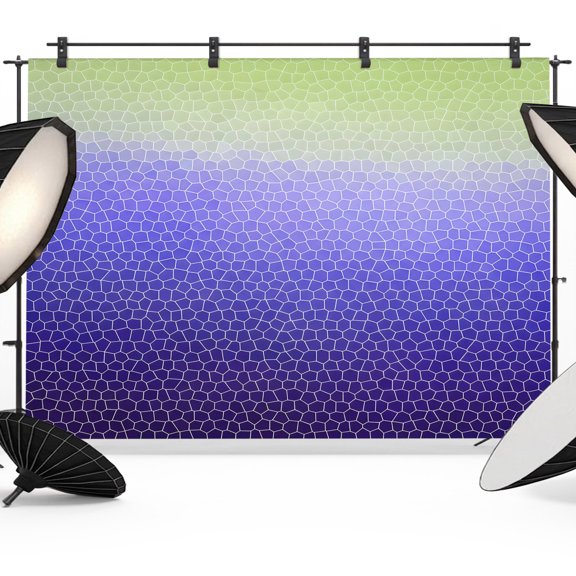 Navy Blue Green Mosaic Backdrops for Photography, Minimalist Abstract Hexagonal Grid Gradient Fabric Photo Background Sturdy Studio Props for Photo Studio, Video Recording, Booth & Photoshoot 10x8ft