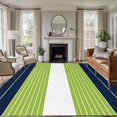 thumbnail image 1 of Navy Blue Green Stripe Washable Living Room Rugs 6'x9', Gradient Line Low Pile Throw Large Area Rug Non-Slip Sturdy Edge Binding Carpet for Dining Room Kitchen Office, 1 of 9