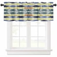 thumbnail image 1 of Navy Blue Green Valances for Windows Farmhouse Kitchen Curtains Valances Rod Pocket Valance Curtains for Kitchen Windows Abstract Art Geometric Window Valances for Bathroom Bedroom 42"x12", 1 of 6