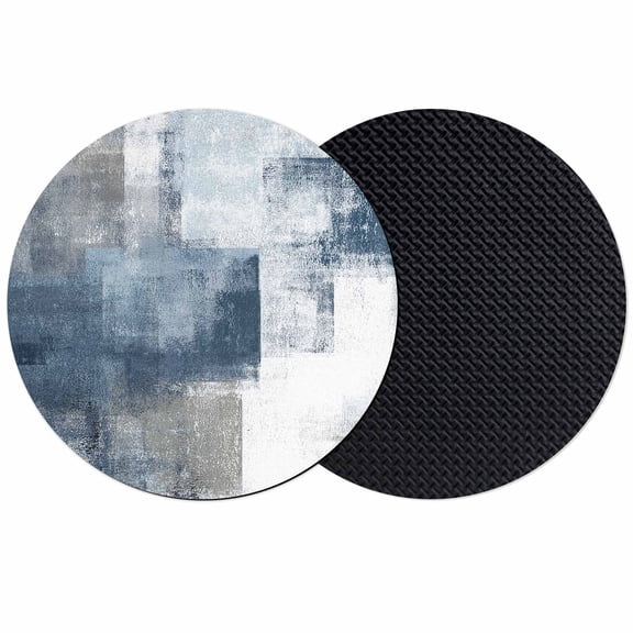 Navy Blue Grey Abstract Paint Coasters for Drinks,Absorbent Non Slip Rubber Drink Coasters Set of 2 for Cup,Table,Bar,Home Decor, Modern Rustic Graffiti