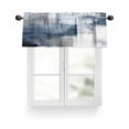 thumbnail image 1 of Navy Blue Grey Abstract Paint Kitchen Valances for Windows Modern Rustic Graffiti Valance Curtains&nbsp; for Kitchen /Living Room/Bedroom/ Bathroom Decor, 54"x18 " ,Rod Pocket 1 Panel,, 1 of 7