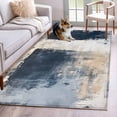 thumbnail image 1 of Navy Blue Grey Area Rug 4x6 FT, Non Slip Kids Room Carpet, Modern Abstract Art Rustic Washable Soft Floor Carpet Non-Shedding Throw Rug for Dorm Kitchen Study Room Home Office Bedside, 1 of 9