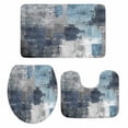 thumbnail image 1 of Navy Blue Grey Bath Mat 3 Piece Bathroom Rug Set, Modern Oil Painted Abstract Art Aesthetics Non Slip Bath Rug Contour Mat and Toilet Lid Cover, Absorbent Shower Mats Soft Bath Rugs and Mats Sets, 1 of 8