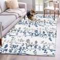 thumbnail image 1 of Navy Blue Grey Botanical Area Rugs 4'x6', Washable Small Throw Rugs for Office Bathroom, Spring Floral Summer Farmhouse Indoor Outdoor Rug Non-Slip Low Pile Carpet Runner Reversible Floor Mats, 1 of 8
