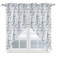 thumbnail image 1 of Navy Blue Grey Botanical Swag Valances for Windows, Kitchen Curtains 36 Inch Length 2 Panels Set, Spring Floral Summer Farmhouse Short Curtains for Small Windows Rod Pocket Cafe Curtains 28"x36", 1 of 8