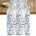 thumbnail image 1 of Navy Blue Grey Botanical Table Runner - 60 Inch Long Spring Floral Summer Farmhouse Cotton and Linen Blended Dress Scarves Farmhouse Table Runner for Kitchen Dining, Coffee Table, 13" x 60", 1 of 8