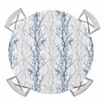 thumbnail image 1 of Navy Blue Grey Branch Round Tablecloth for 36-44 Inch Tables,Fitted Table Cover with Elastic Edge,Spring Summer Pastoral Botanical Waterproof Outdoor Table Cloth Protector for Patio Garden Dinner, 1 of 9