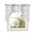 thumbnail image 1 of Navy Blue Grey Branch Swag Valance for Windows 56'' x 36'', Spring Summer Pastoral Botanical Light Filtering Kitchen Curtains Valances for Bathroom/Living Room/Bedroom/Café, Rod Pocket Curtain Panel, 1 of 6