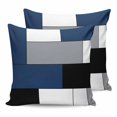 thumbnail image 1 of Navy Blue Grey Geometric 18x18 Pillow Covers Set of 2, Modern Black White Abstract Art Throw Pillow Covers Decorative Couch Cushion Case, Microfiber Square Pillowcases for Bedroom Car Living Room, 1 of 7