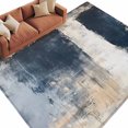 thumbnail image 1 of Navy Blue Grey Large Area Rugs for Bedroom Living Room, Soft Non Slip Carpet Bedside Rug, Modern Abstract Art Rustic Rectangular Floor Cover Kitchen Accent Rug 6'x9' for Dining Room/Office, 1 of 9