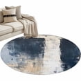 thumbnail image 1 of Navy Blue Grey Large Area Rugs for Bedroom Living Room, Soft Non Slip Carpet Bedside Rug, Modern Abstract Art Rustic Round Floor Cover Kitchen Accent Rug 3' for Dining Room/Office, 1 of 9