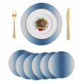 thumbnail image 1 of Navy Blue Grey Ombre Round 13 Inch Placemats Set of 6, Farmhouse Gradient Minimalist HeatResistant Non Slip Place Mats for Dining Table, Wipeable Braided Kitchen Table Mats for Housewarming, 1 of 9