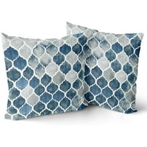 Navy Blue Grey Pillow Covers 18x18 Inch Set of 2 Dark Blue Geometric Decorative Throw Pillow Covers Modern Throw Pillows Farmhouse Cotton Square Couch Pillow Cases for Home Couch Bed Sofa Chair Decor