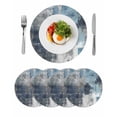 thumbnail image 1 of Navy Blue Grey Round 13 Inch Placemats Set of 4, Modern Oil Painted Abstract Art Aesthetics HeatResistant Non Slip Place Mats for Dining Table, Wipeable Braided Kitchen Table Mats for Housewarming, 1 of 9