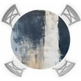 thumbnail image 1 of Navy Blue Grey Round Tablecloth, Fitted Table Cover with Elastic for 36"-44" Round Tables, Modern Abstract Art Rustic Table Cloth Outdoor Indoor Dinning Party Waterproof Tablecloths, 1 of 6