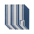 thumbnail image 1 of Navy Blue Grey Stripe Cloth Napkins Set of 6 Reusable Dinner Napkins, Farmhouse Minimalist Striped Cocktail Napkin Washable Table Napkins for Wedding/Holiday Party/Baby Shower 20"x20", 1 of 7