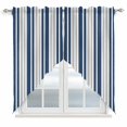 thumbnail image 1 of Navy Blue Grey Stripe Kitchen Window Curtains, Swag Curtains Valance for Bedroom Living Room Bathroom, Farmhouse Minimalist Striped Rod Pocket Window Treatment Curtain Block Drapes 2 Panels 36"x45", 1 of 9