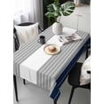 thumbnail image 1 of Navy Blue Grey Stripe Tablecloth Rectangle Table Cloth 60x120, Waterproof Tablecloth Outdoor Table Cloth, Modern Art Horizontal Striped Washable Table Cover for Kitchen Dinning Party, 1 of 8