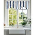thumbnail image 1 of Navy Blue Grey Stripe Tie Up Valances Curtain, Adjustable Kitchen Classic Modern Valances for Windows Decor, Rod Pocket Short Curtains Set for Bedroom/Bathroom, 54"x18", 1 of 9
