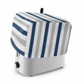thumbnail image 1 of Navy Blue Grey Stripe Toaster Cover 2 Slice, Modern Farmhouse Vertical Striped Dustproof Bakeware Oven Protector with Top Hook, Waterproof Small Kitchen Appliance Toasters Dust Cover, 12"x7.5"x8", 1 of 9