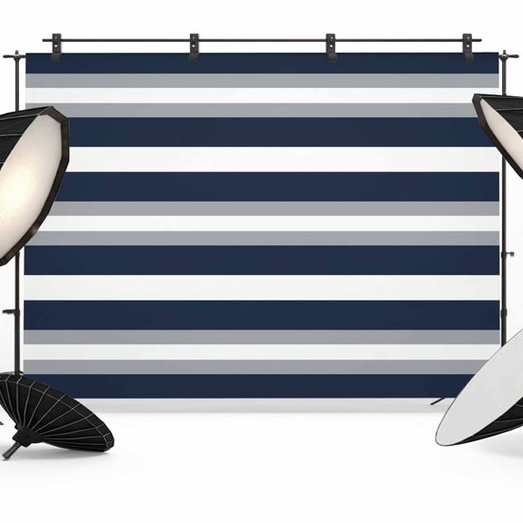 Navy Blue Grey Striped Backdrop for Photoshoot,Photography Photo Studio Background Wall Backdrop,Farmhouse Stripes Minimalist Back Drop Banner Panel for Portraits Wedding Party Live Streaming 7x5Ft