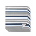 thumbnail image 1 of Navy Blue Grey Striped Cloth Napkins Set of 4 Reusable Dinner Napkins, Horizontal Lines Simple Minimalist Cocktail Napkin Washable Table Napkins for Wedding/Holiday Party/Baby Shower 20"x20", 1 of 7