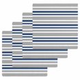 thumbnail image 1 of Navy Blue Grey Striped Kitchen Dish Towels for Drying Dishes Set of 4, Horizontal Lines Simple Minimalist Waffle Weave Microfiber Hand Tea Bathroom Towels Quick Dry & Absorbent Towel 12x12, 1 of 7