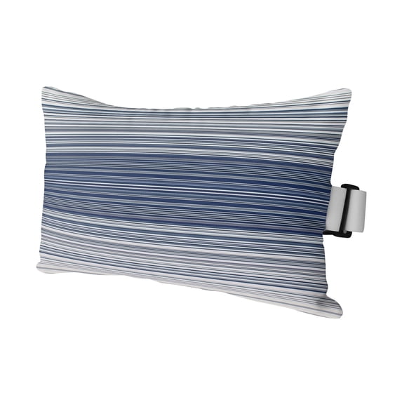Navy Blue Grey Striped Outdoor Pillows for Chaise Lounge Chair Waterproof Lumbar Pillows with Insert&Adjustable Elastic Strap Beach Headrest Pillow Vintage Stripes Farmhouse Line Pool Pillow 11"x16"