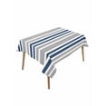 thumbnail image 1 of Navy Blue Grey Striped Table Cloth, Horizontal Lines Simple Minimalist Waterproof Tablecloth for Rectangle Tables, Reusable Washable Fabric Table Cover for Restaurant Kitchen Dining Tables 60"x102", 1 of 6